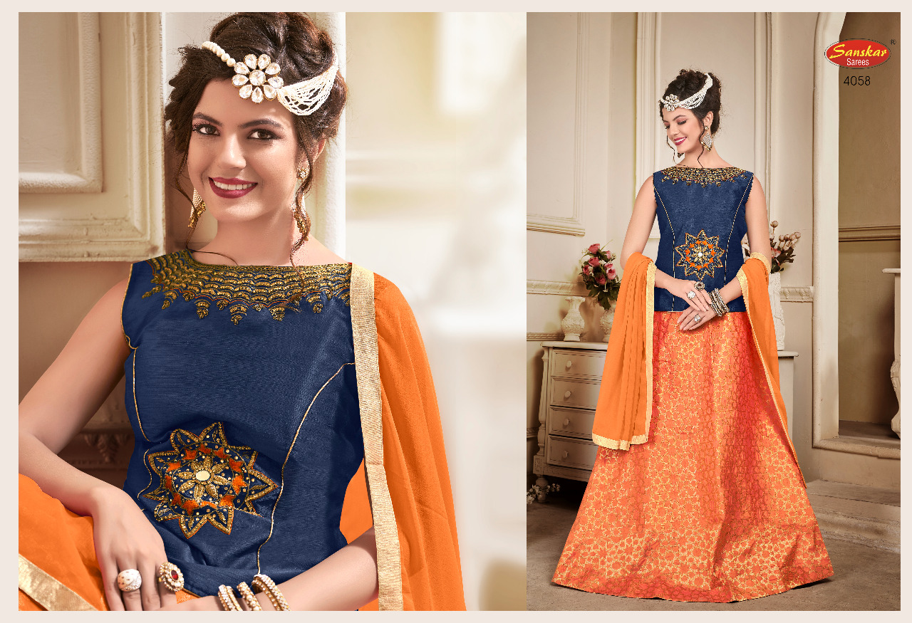 Sanskar sarees presents meraki stunning special festive collection of crop top skirt lehenga