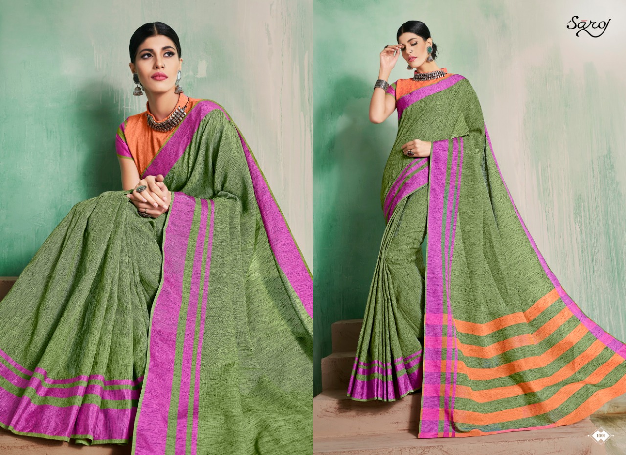 Saroj launch castard apple beautiful casual sarees collection