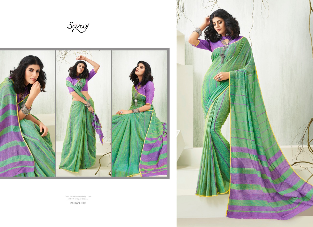 Saroj presenting mulberry simple casual trendy look sarees collection