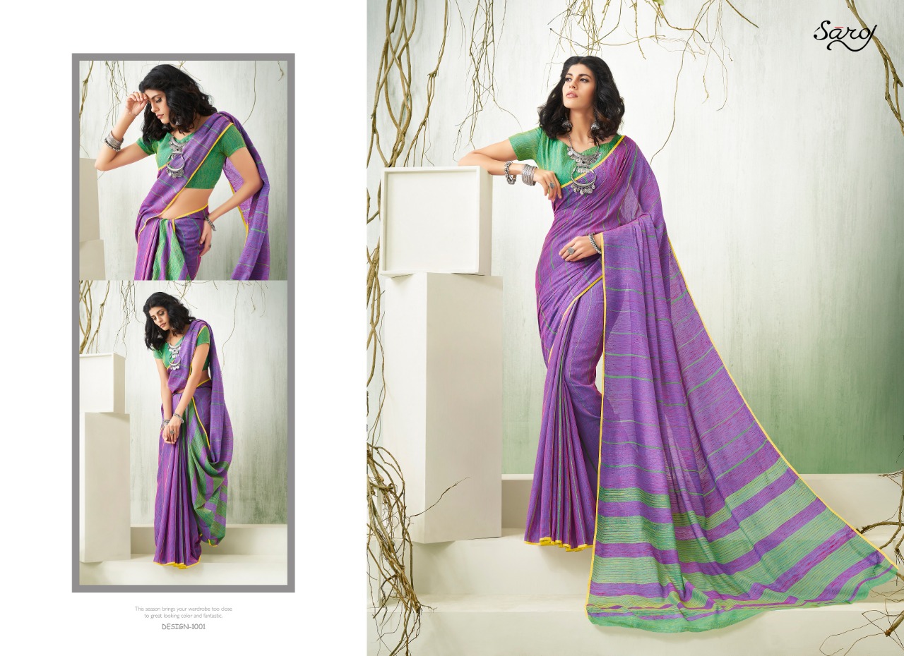 Saroj presenting mulberry simple casual trendy look sarees collection