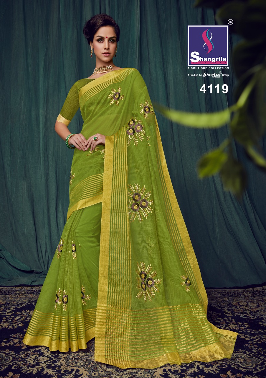 Shangrila liza cotton Exclusive trendy look sarees collection