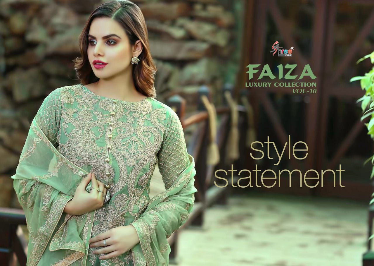 Shree fabs presenting faiza luxury collection vol 10 Fancy party wear collection of salwar kameez