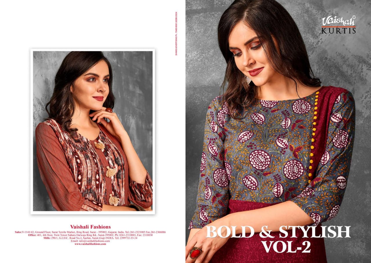 Vaishali fashion bold n stylish vol 2 Beautiful casual kurtis concept