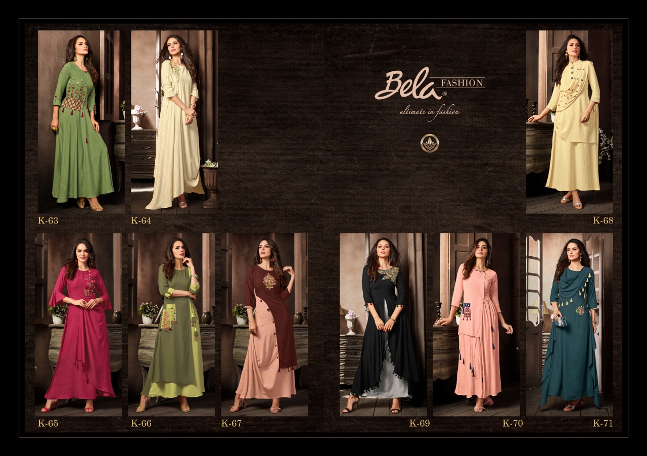 Bela fashion launch stella stylish party wear kurtis concept