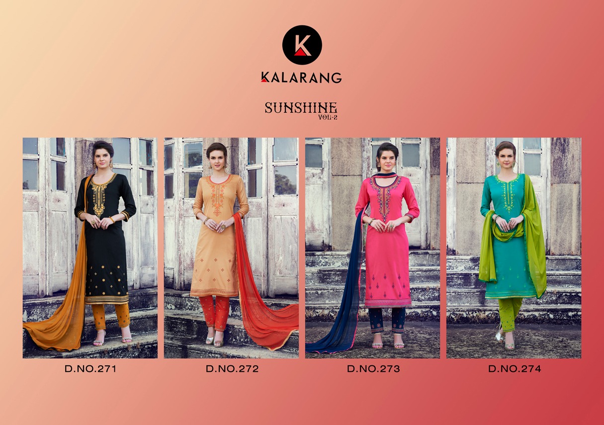 Kalarang creation sunshine vol 2 simple casual wear salwar kameez collection