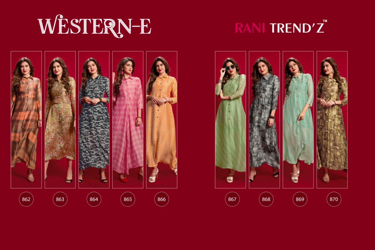 Rani trendz western E beautiful casual wear Kurtis collection