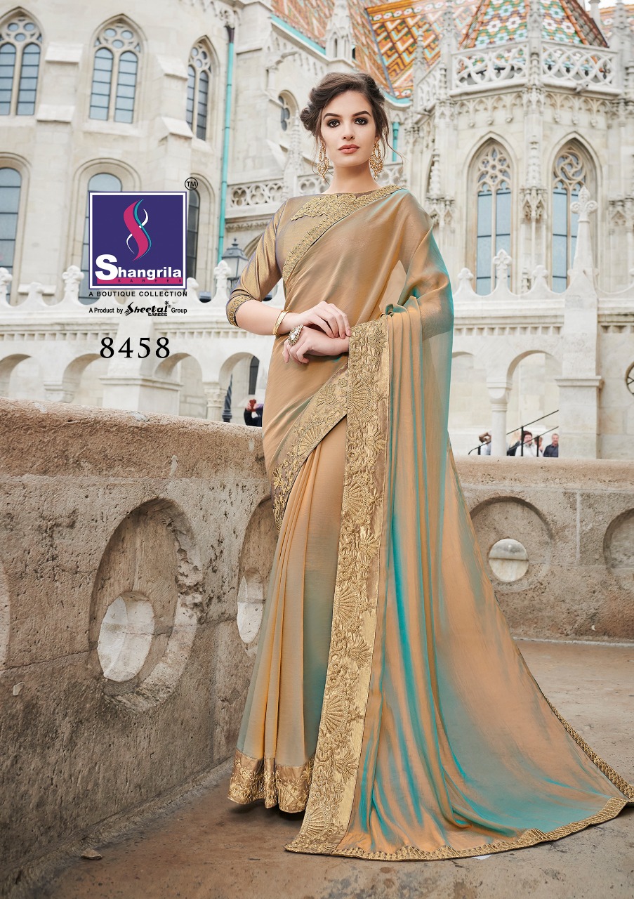 Shangrila presenting heroine party wear designer concept sarees