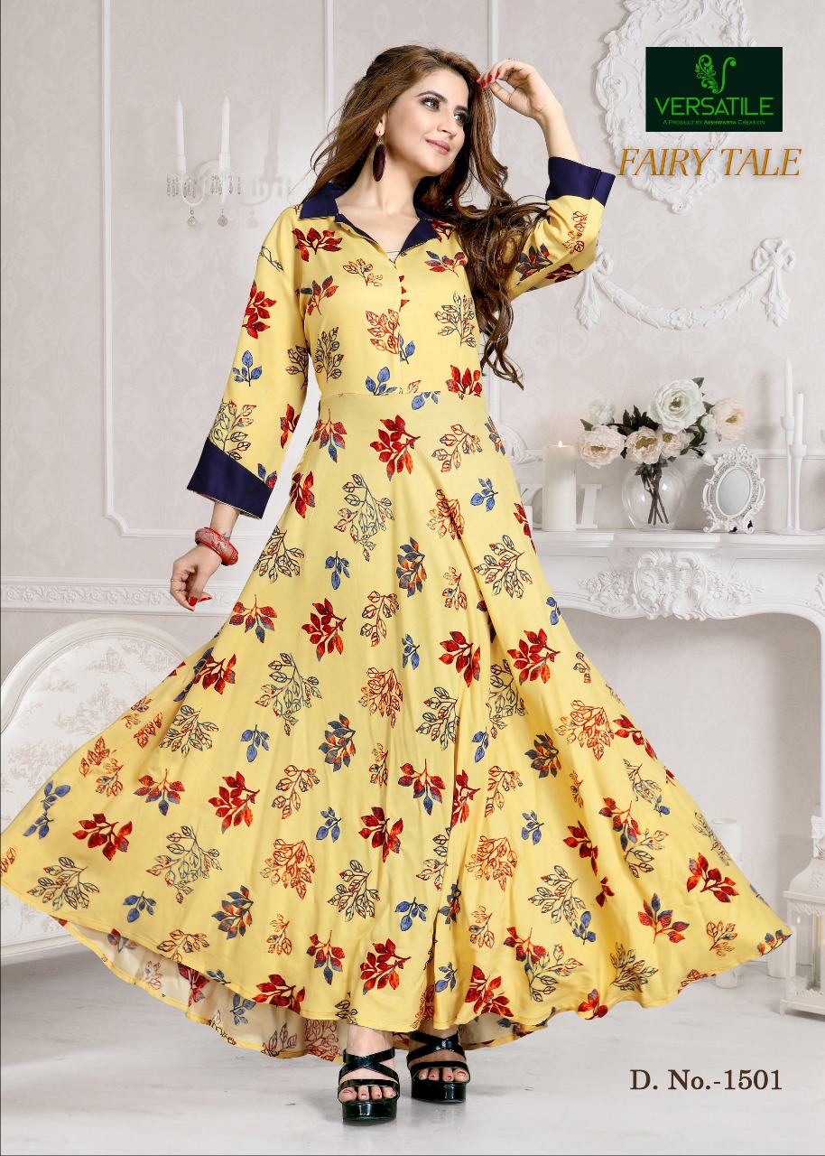 Versatile fairy tale beautiful printed long gown concept