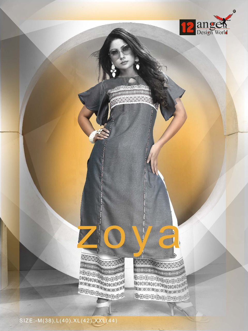 12 angel design world zoya Casual wear Concept of kurti with plazzo
