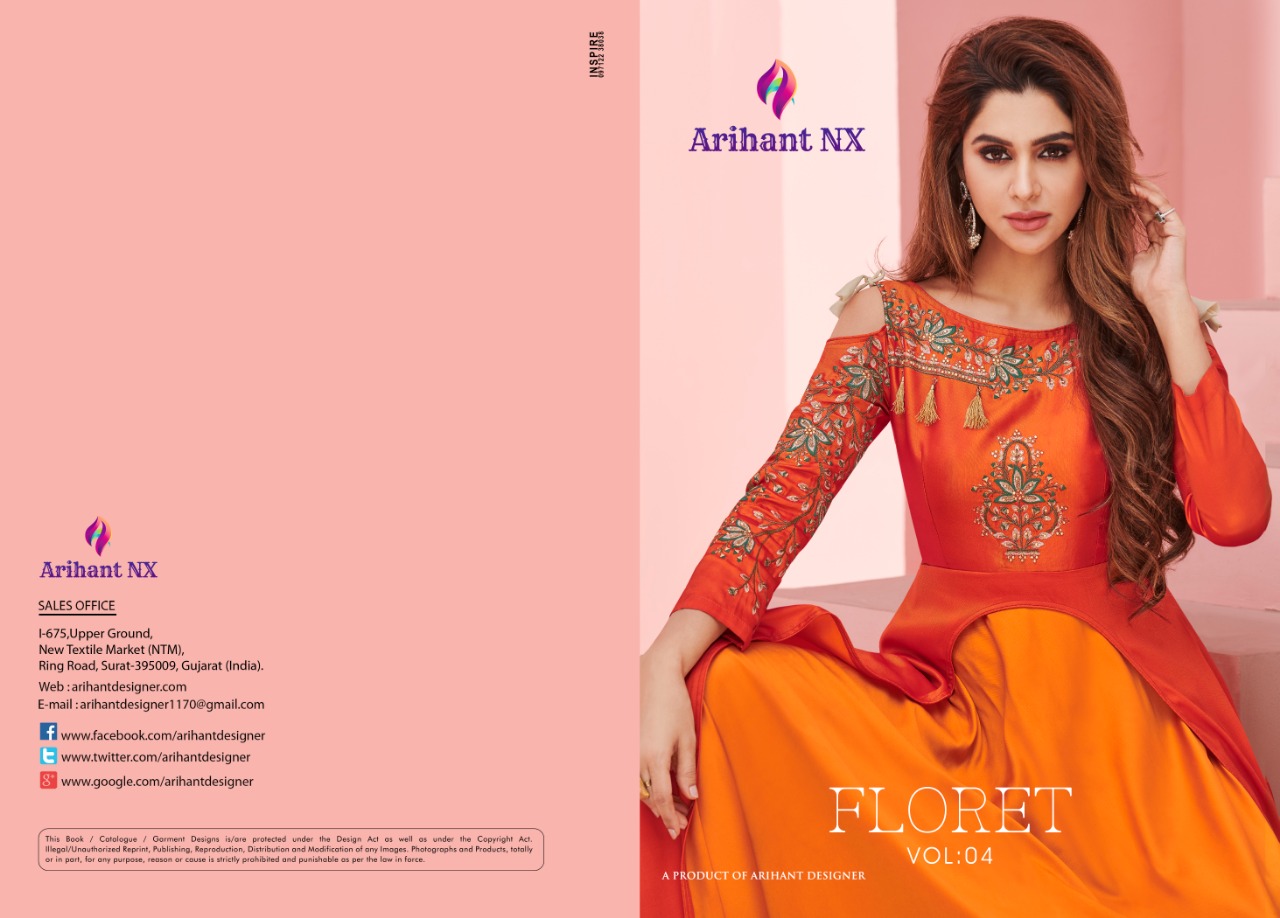 Arihant designer presenting FLORET vol 4 designer party wear concept of gowns
