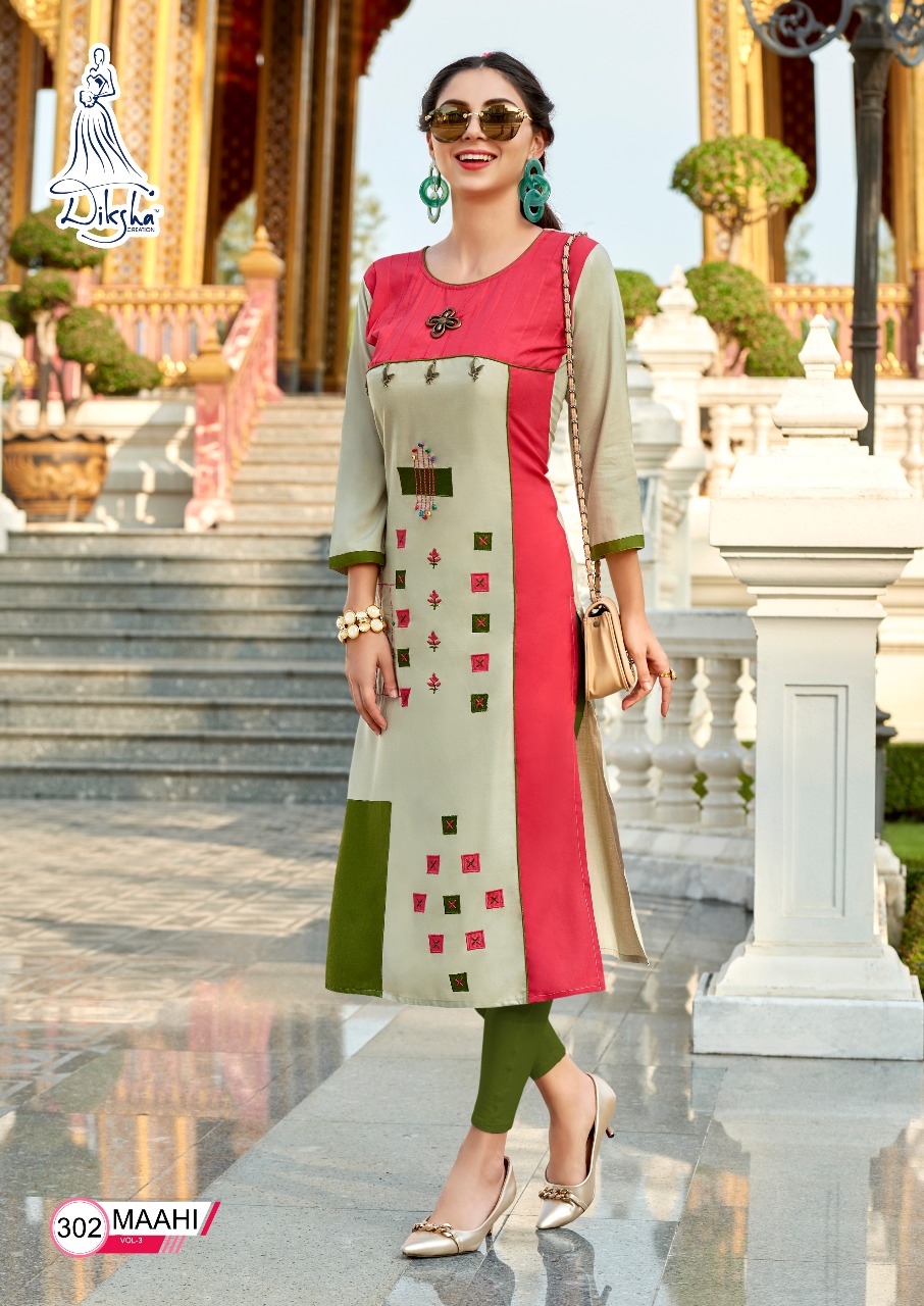 Diksha fashion maahi vol 3 casual ready to wear kurtis concept