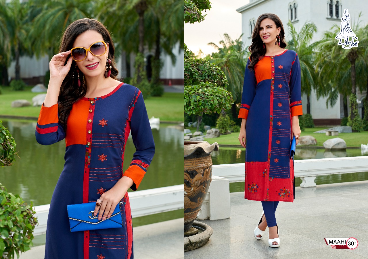 Diksha fashion maahi vol 3 casual ready to wear kurtis concept