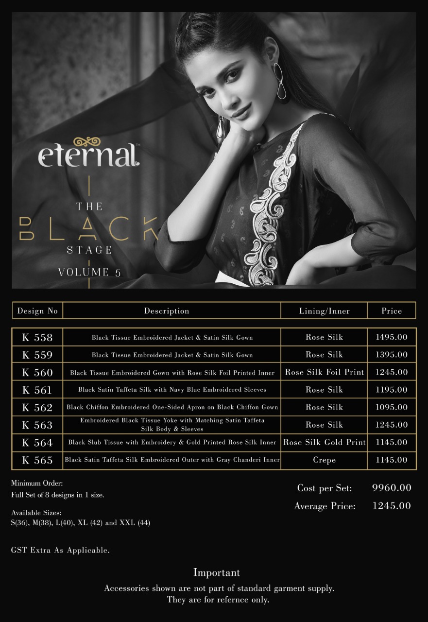 Eternal Launch the black stage Vol 5 designer special black colour gowns concept