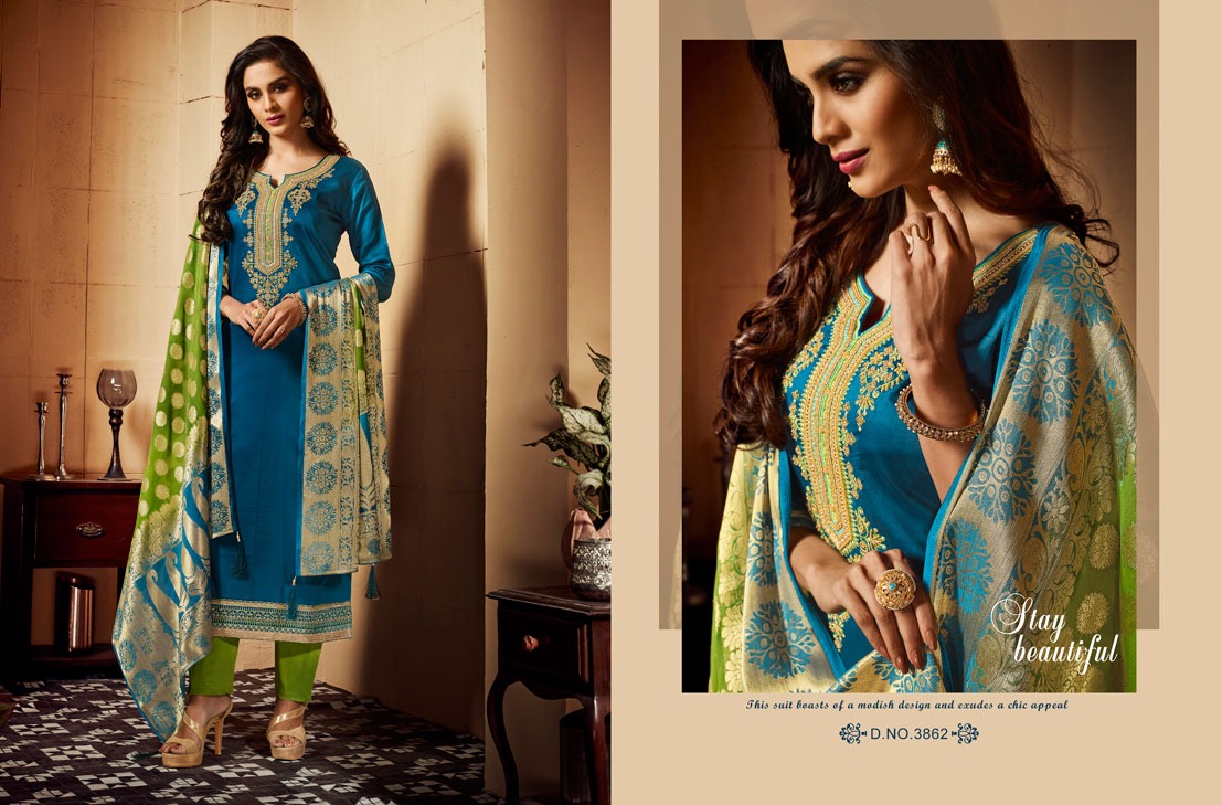 Kessi fabrics presents parampara vol 2 beautiful Simple embroidery collection of salwar kameez