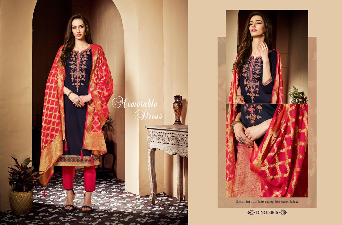 Kessi fabrics presents parampara vol 2 beautiful Simple embroidery collection of salwar kameez