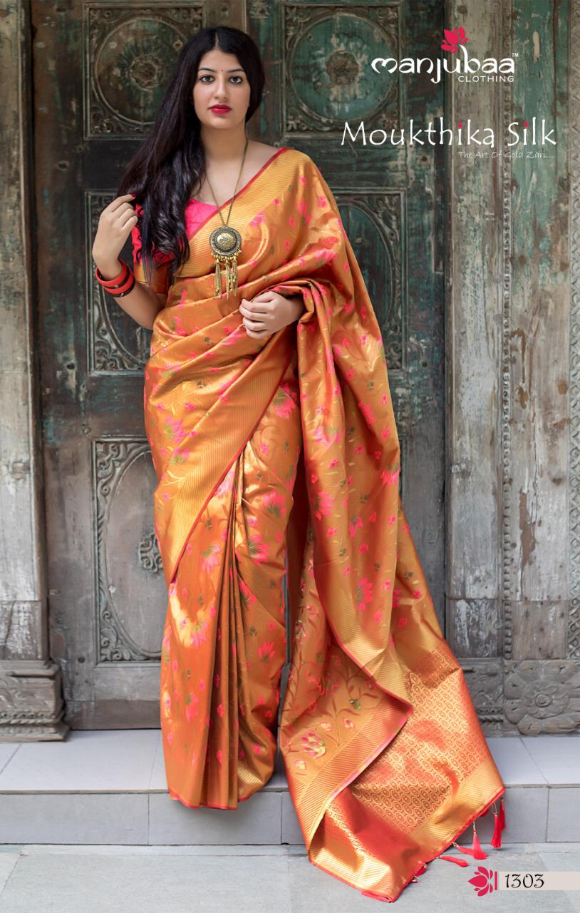 Manjubaa clothing Presents moukthika silk beautiful rich look trendy collection of sarees