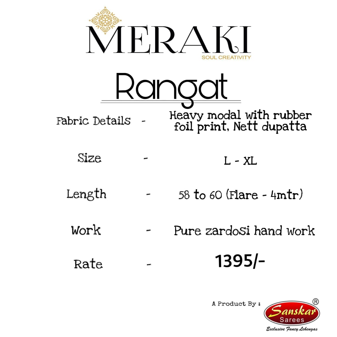 Meraki by rangat ready made party wear gowns collection