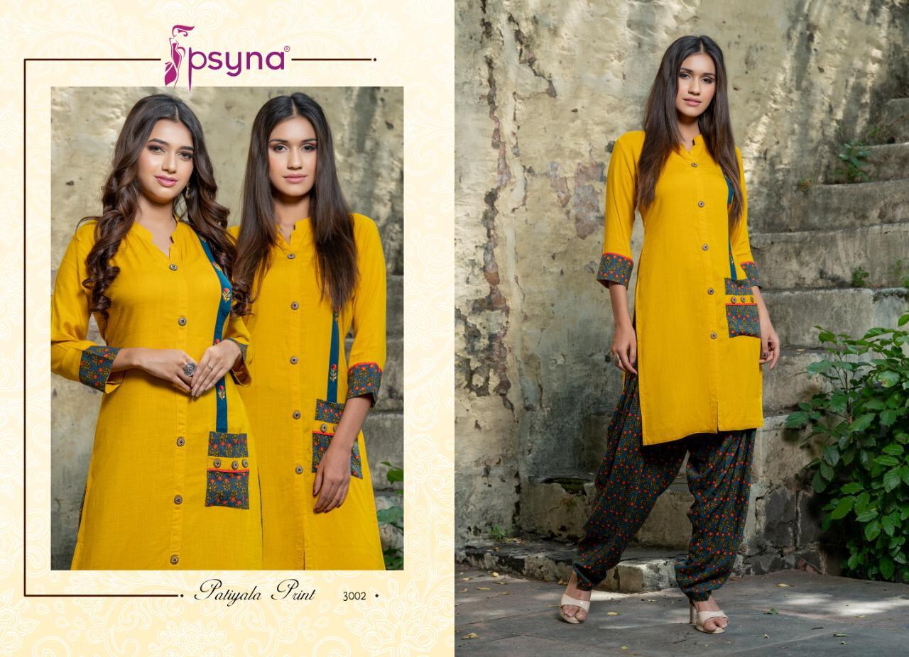 Psyna patiyala Print vol 3 beautiful trandy Look kurtis collection