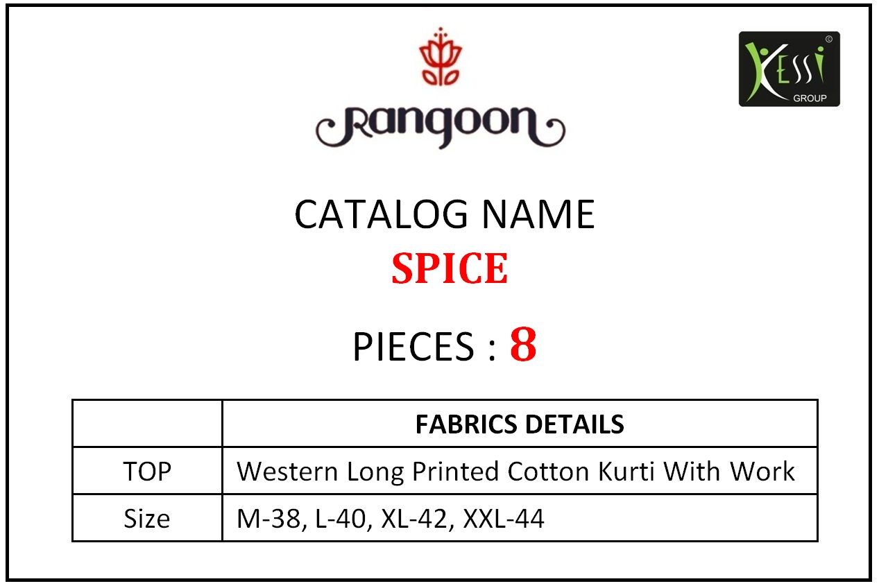 Rangoon spice casual long printed Collection of kurtis