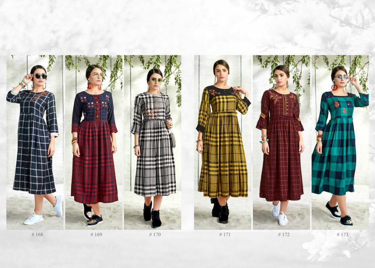 Sanskruti silk mills pvr lTD mIDIZ simple elegant trendy look kurtis concept