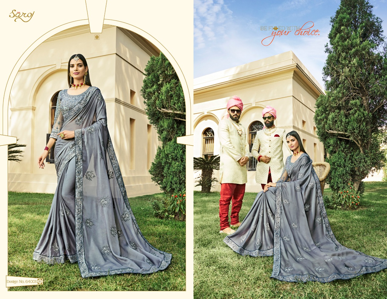 Saroj presents gujaarish stylish party wear sarees collection