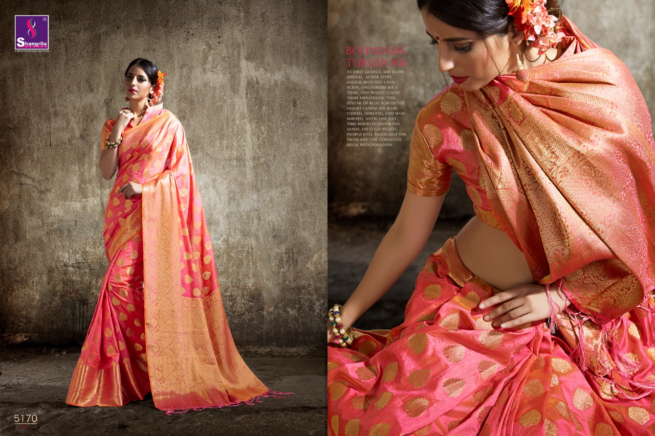 Shangrila presenting vasansi silk beautiful rich look trendy collection of sarees
