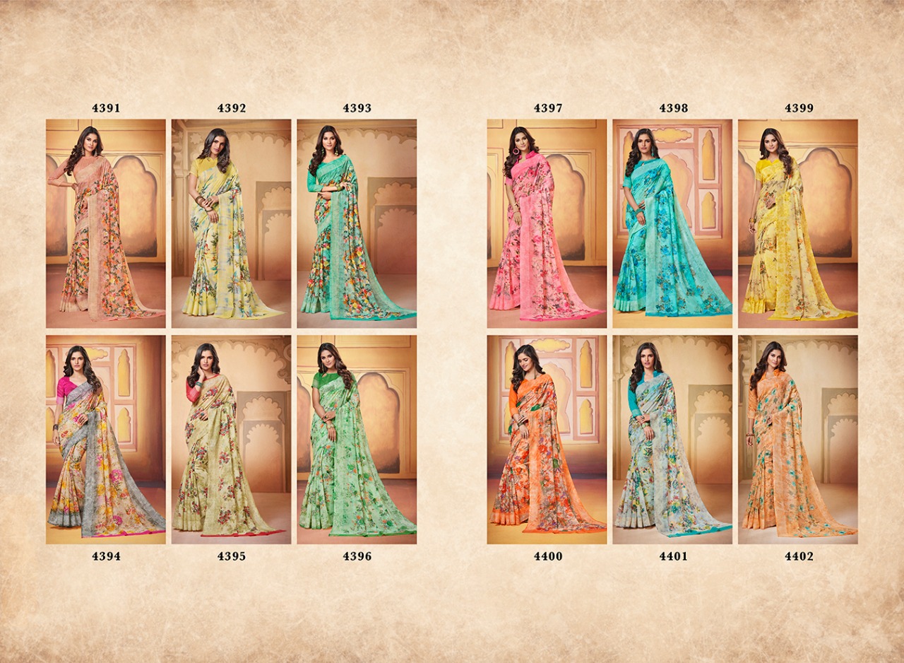 Shangrila simaaya cotton simple casual printed sarees collection