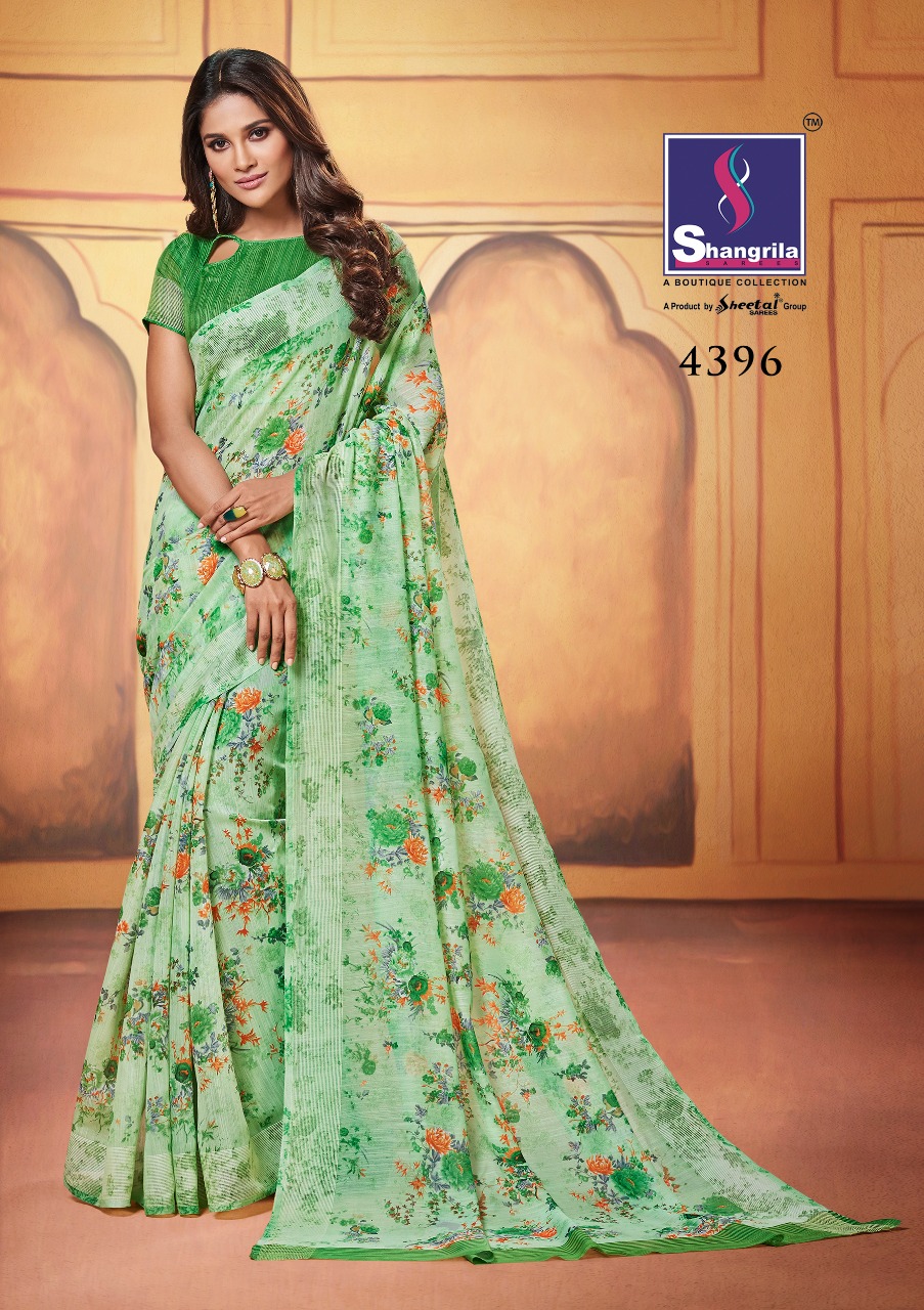 Shangrila simaaya cotton simple casual printed sarees collection