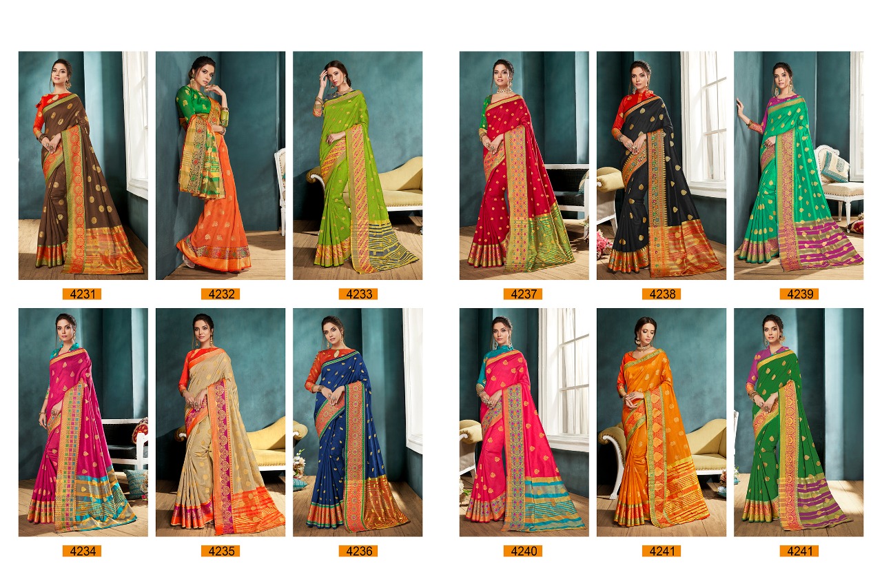 Shangrila zara silk casual trandy look sarees collection