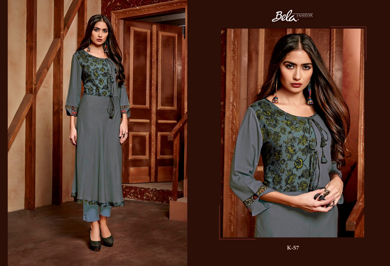 Bela fashion lifestyle 4 stylish fancy ready To Wear ethnic Kurties Collection at Wholesale Rate