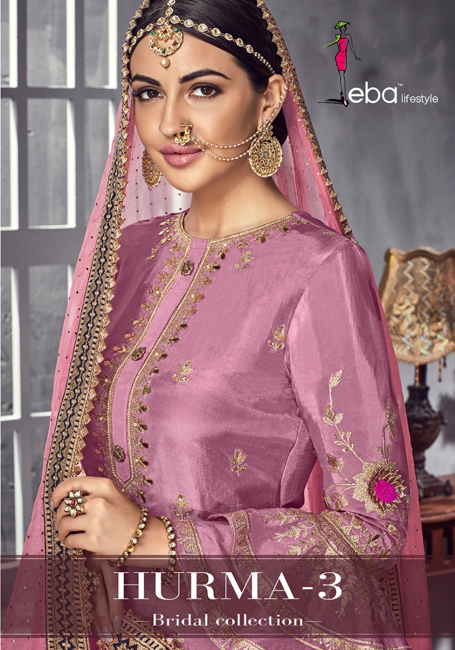 Eba Lifestyle hurma vol 3 sharara wedding suits with plazzo concept Latest collection