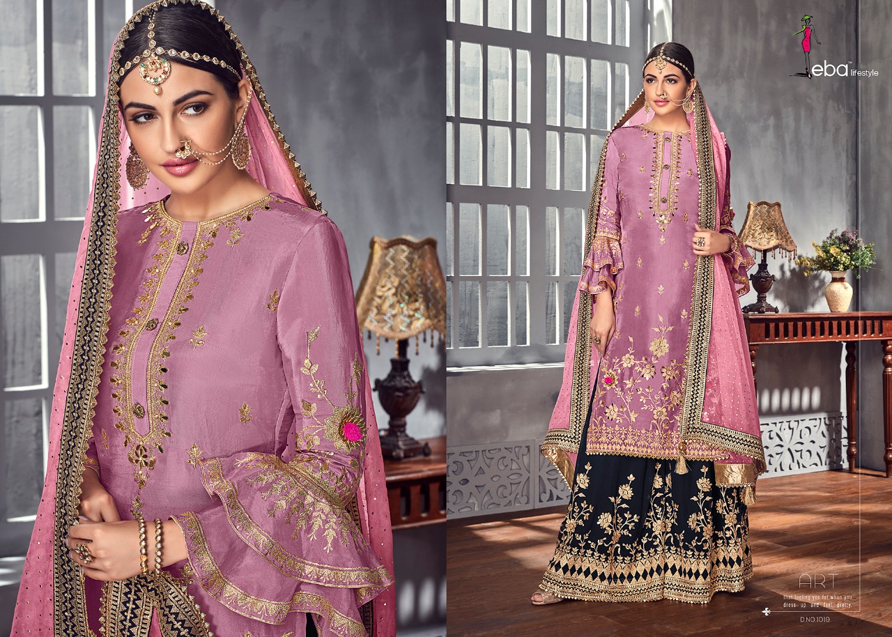 Eba Lifestyle hurma vol 3 sharara wedding suits with plazzo concept Latest collection