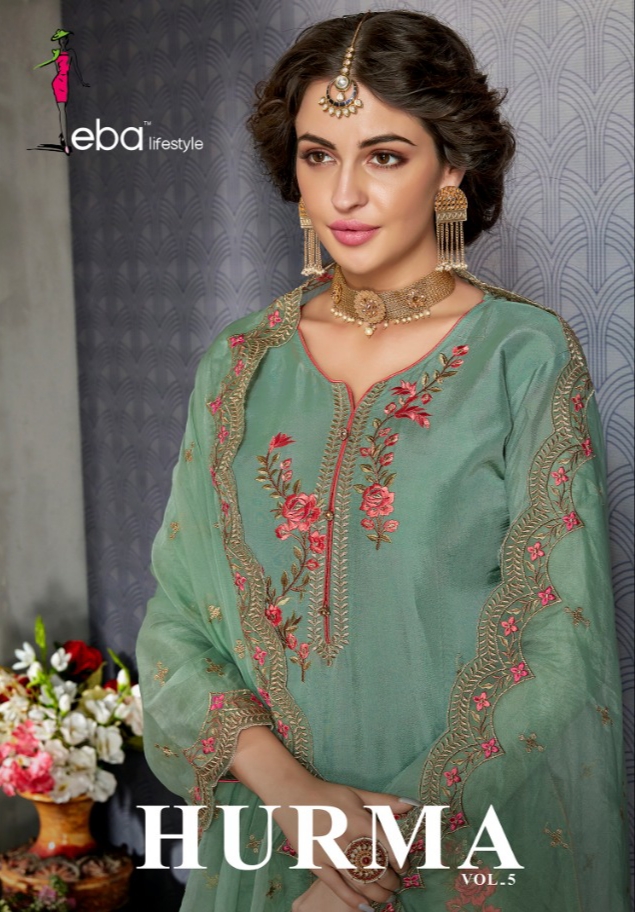 Eba lifestyle Hurma Vol 5 heavy embroidered party wear Salwar Kameez Collection