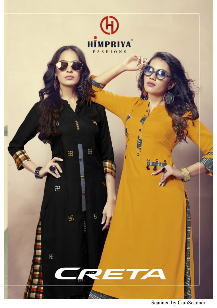 Himpriya fashions Launch CRETA casual wear kurti with plazzo concept