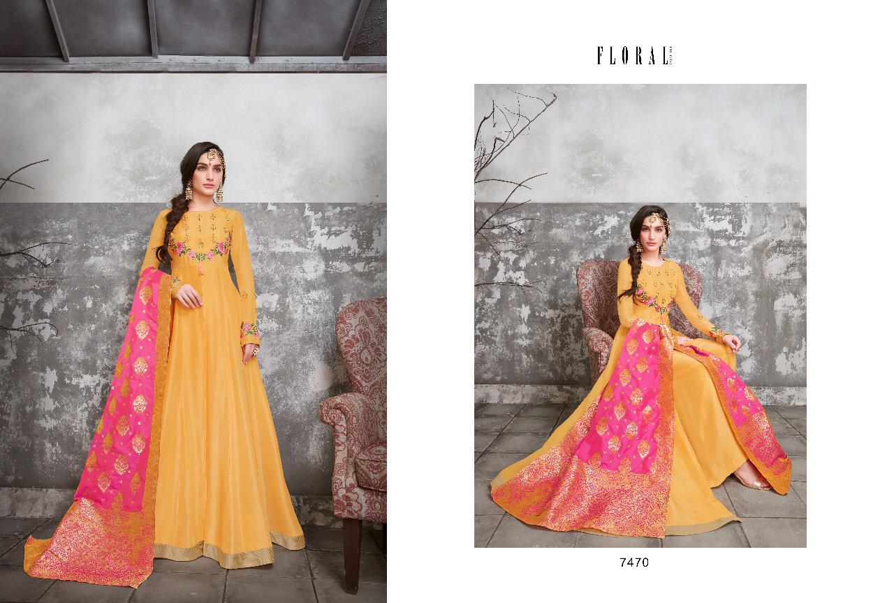 Jinaam dress floral cora ethnic wear beautiful Colours Gown collection