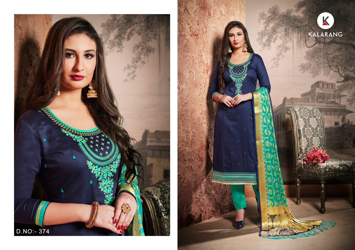 Kalarang alankar vol 4 pure silk salwar Kameez catalog at Wholesale rate