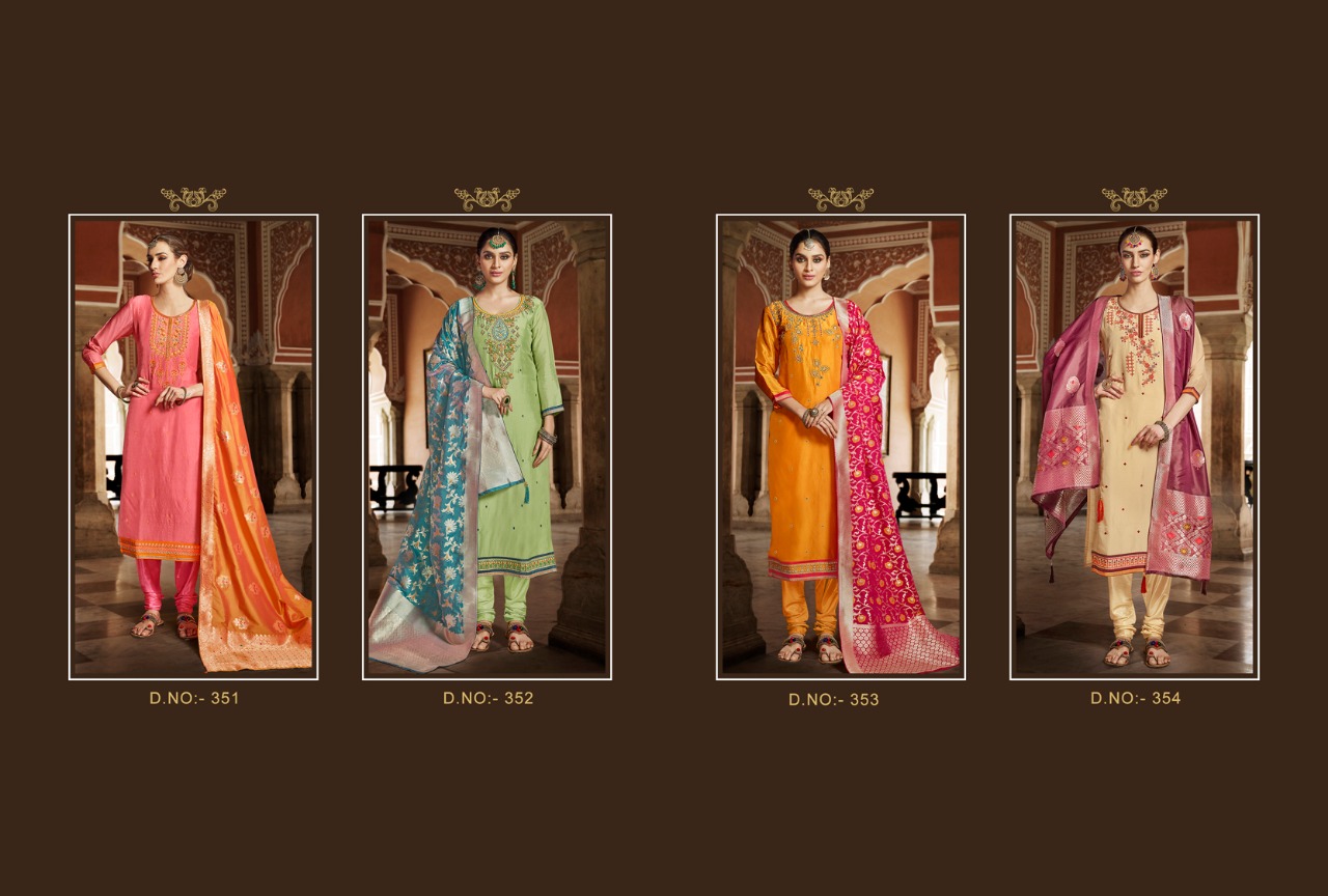 Kalarang ardhangini occasional Wear silk salwar Kameez Collection