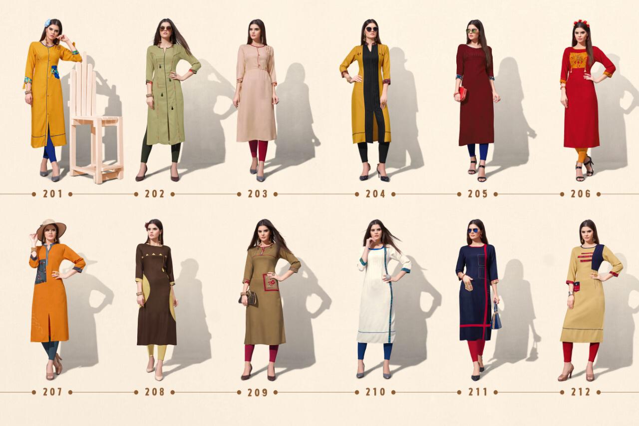 Laher flora casual daily wear designer Rayon Kurties collection Dealer