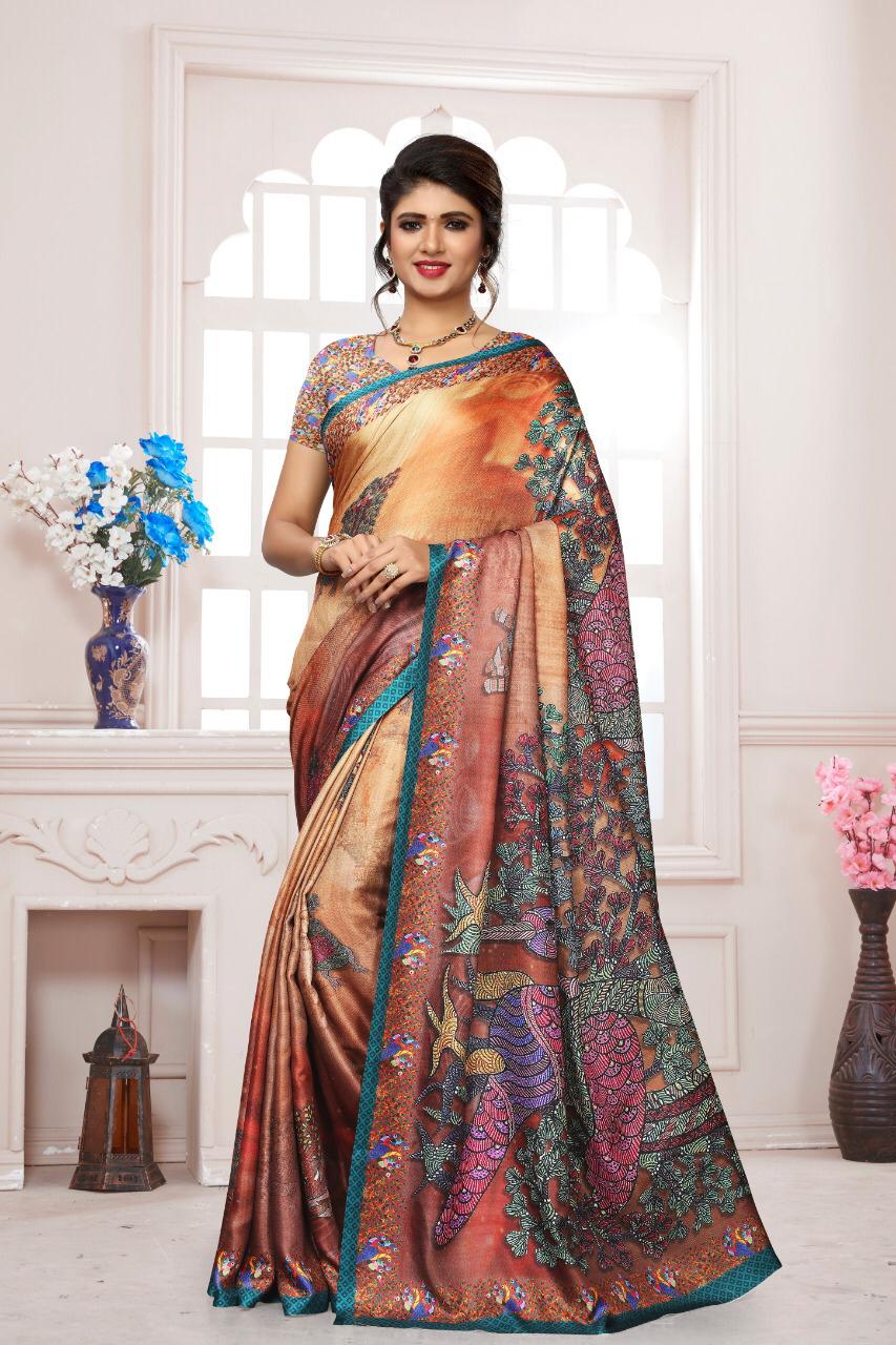 Maniyar sarees pashmina colourfull sarees Party Wear Catalog