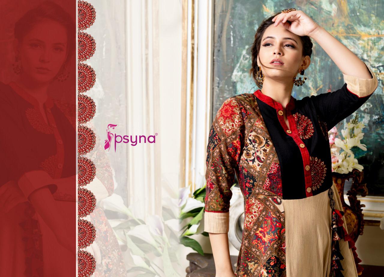 Psyna tex pehnava vol 8 ready to wear ethnic gown rayon and cotton Kurties Collection