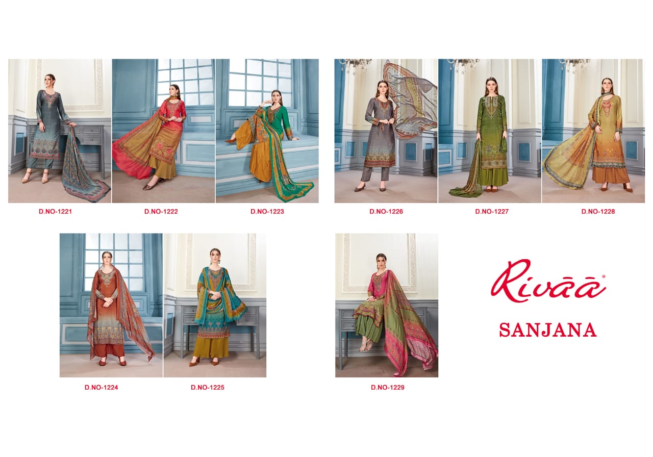 Rivaa sanjana beautiful Colours party wear salwar Kameez Collection