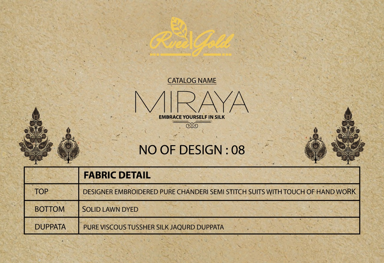 Rvee gold miraya embroidered Salwar Kameez Catalog