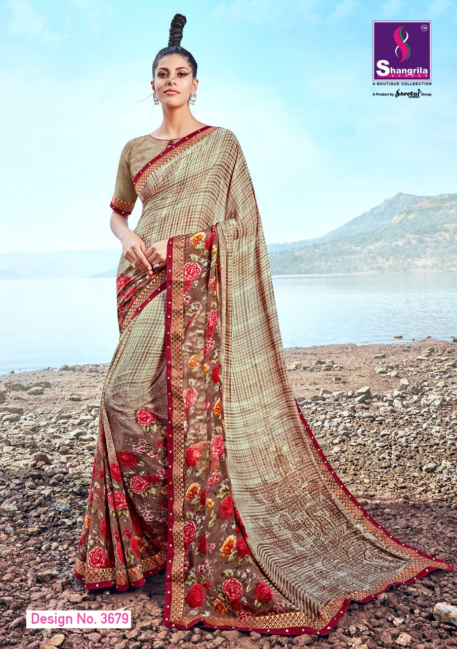 Shangrila launch inox vol 6 simple printed sarees collection