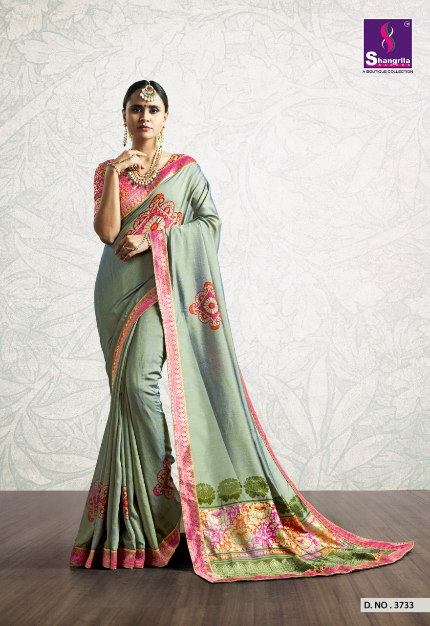 Shangrila overseas vol 2 designer printed silk sarees Catalog