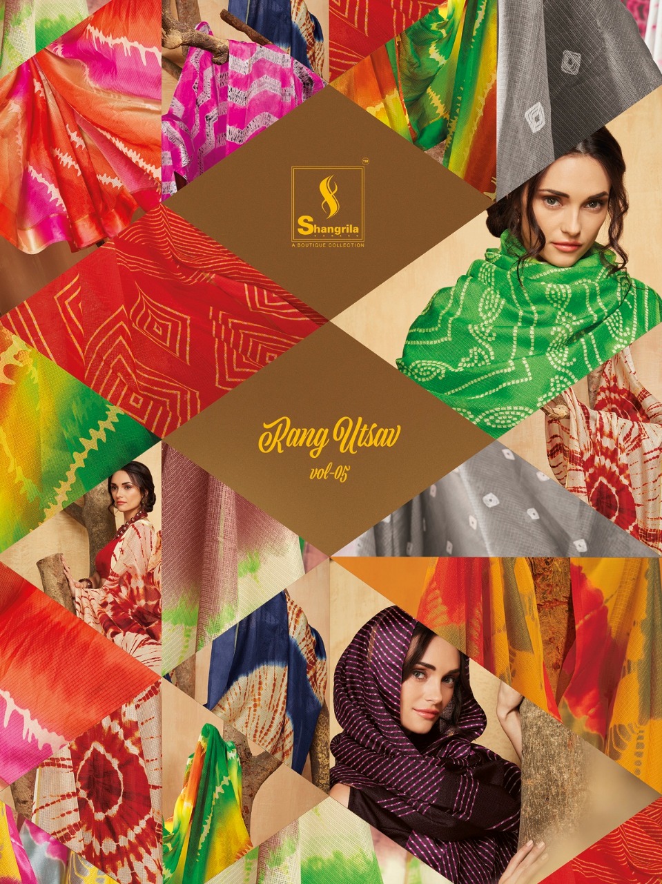 Shangrila rang utsav vol 5 traditional Wear bright colours beautiful pattern sarees catalog Wholsaler