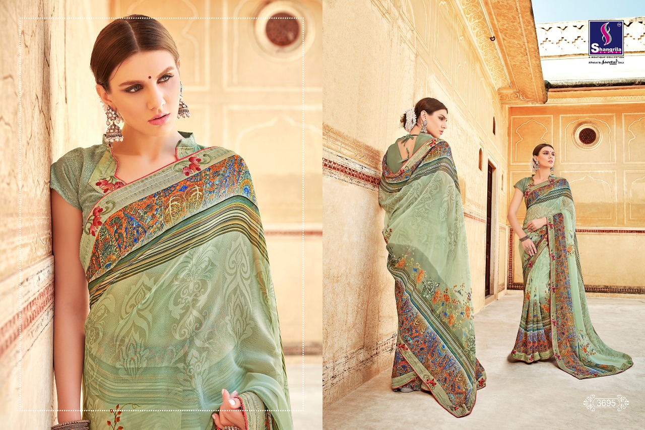 Shangrila viraasat Indian Traditional wear beautiful colours saree collection at wholesale Rate