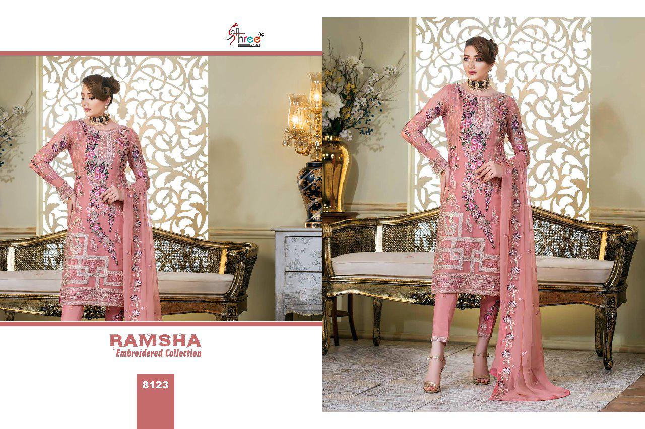 Shree fabs ramsha embroidered collection wedding wear designer suits collection