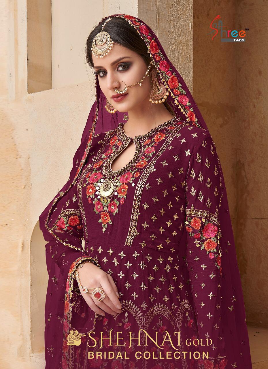 Shree fabs shehnai gold bridal occasional Wear heavy embroidered Salwar Kameez at wholesale rate