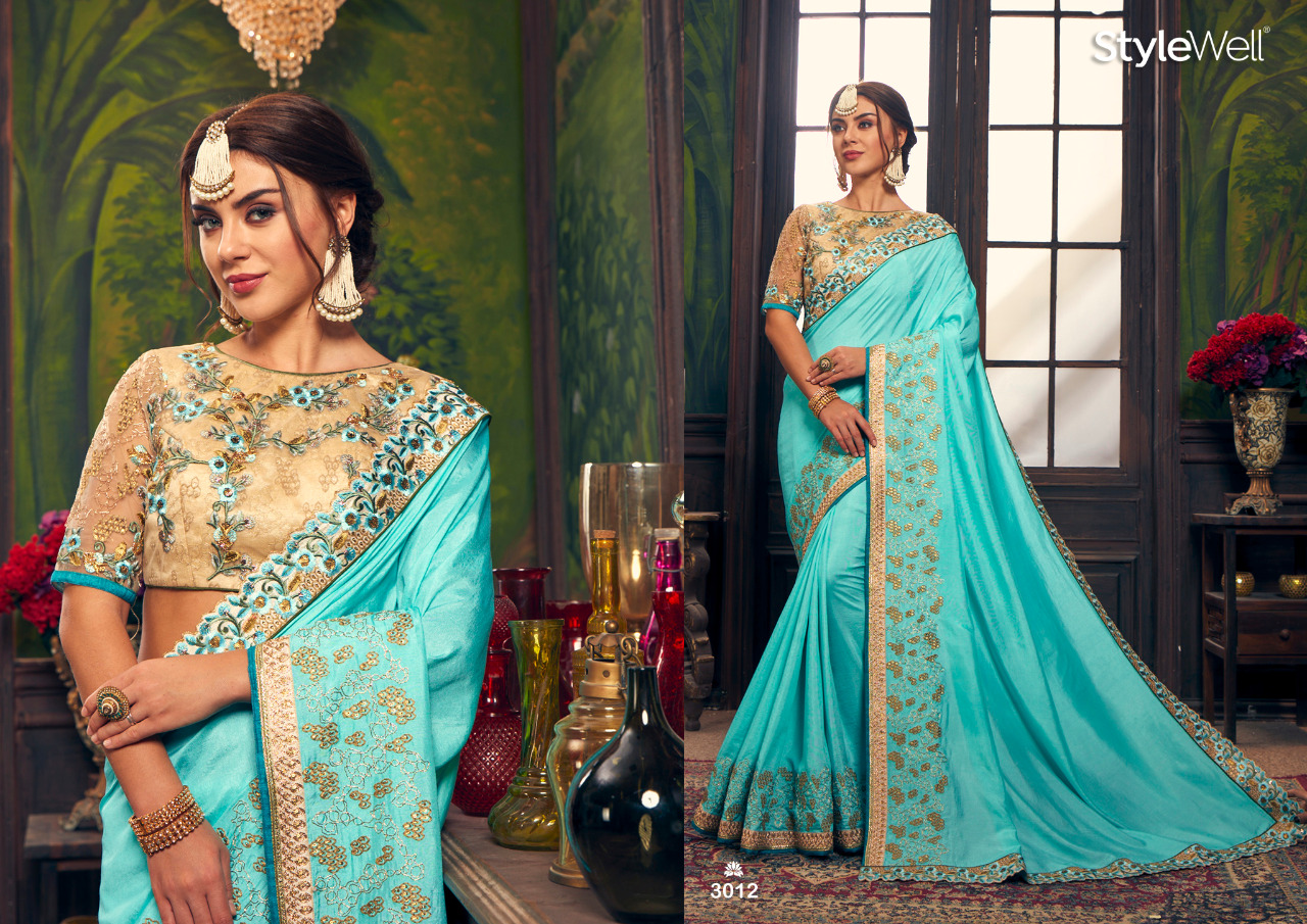 Stylewell swara Indian Traditional wedding wear beautiful Colours saree collection