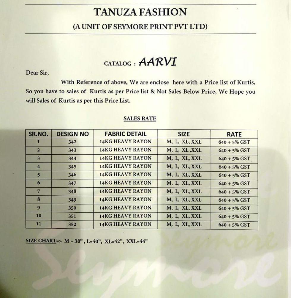 Tanuza fashion aarvi beautiful casual kurtis concept
